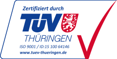 TüV Thueringen – ZERTIFIKAT für das Managementsystem nach DIN EN ISO 9001:2015